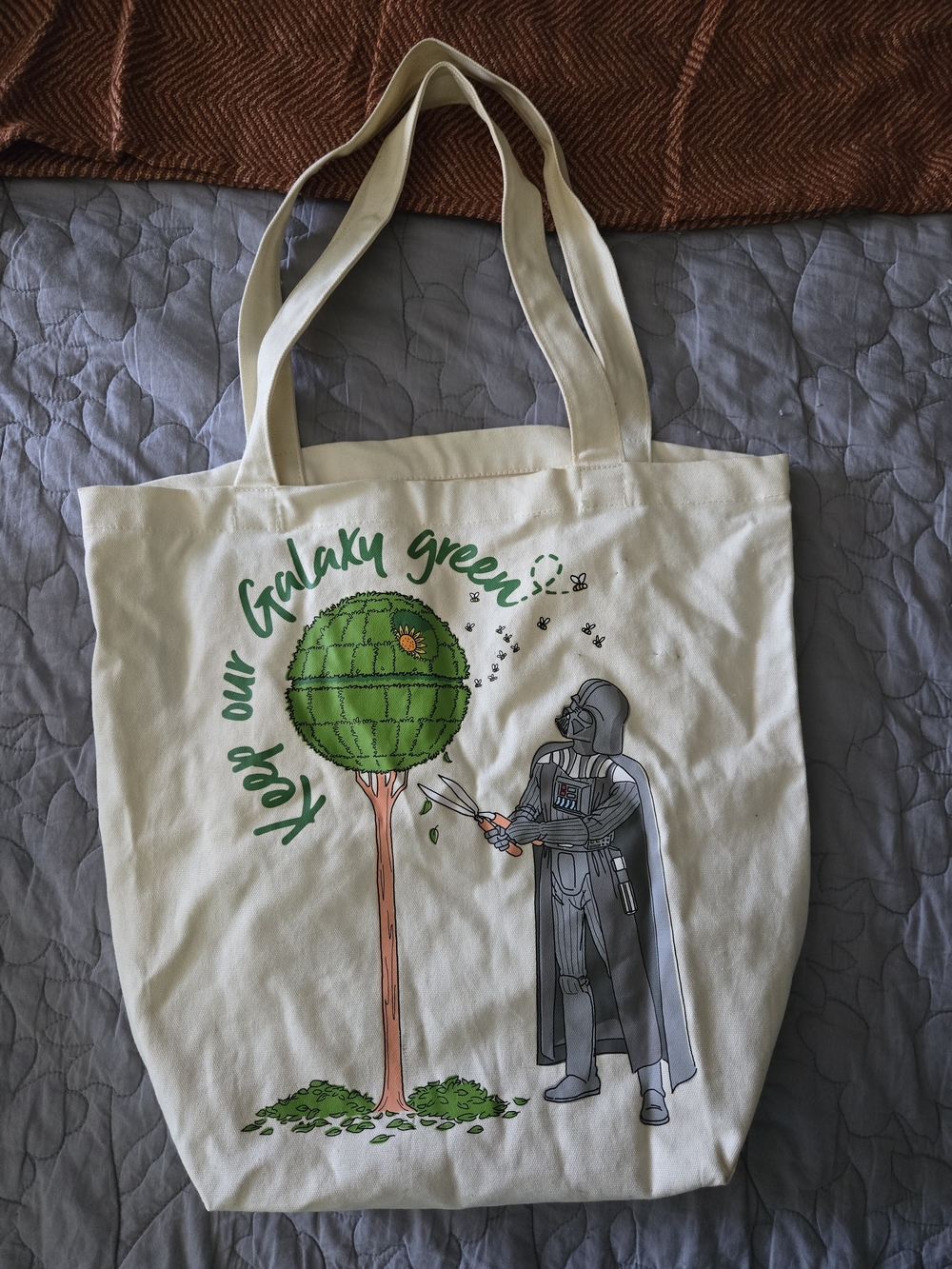 Darth Vader Death Star Cream Canvas Totebag